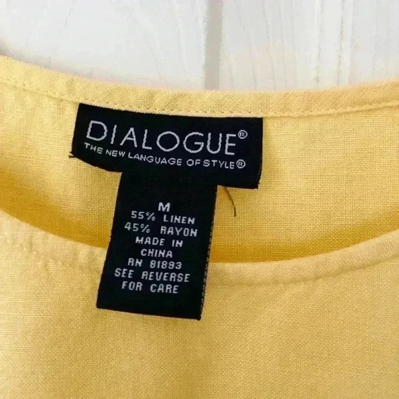 Dialogue Women’s Linen Blend tunic Top dress shirt  & tank top  set of 2  medium - Picture 10 of 12